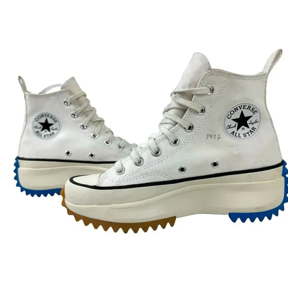 Converse X JW Anderson Run Star Hike Chunky Platform Sneakers White Blue SZ 7.5